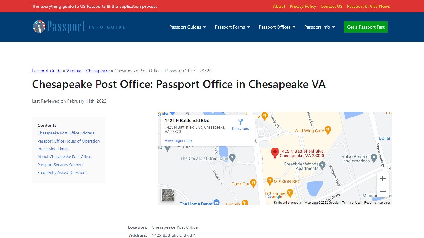 Chesapeake Post Office: Passport Office in Chesapeake VA